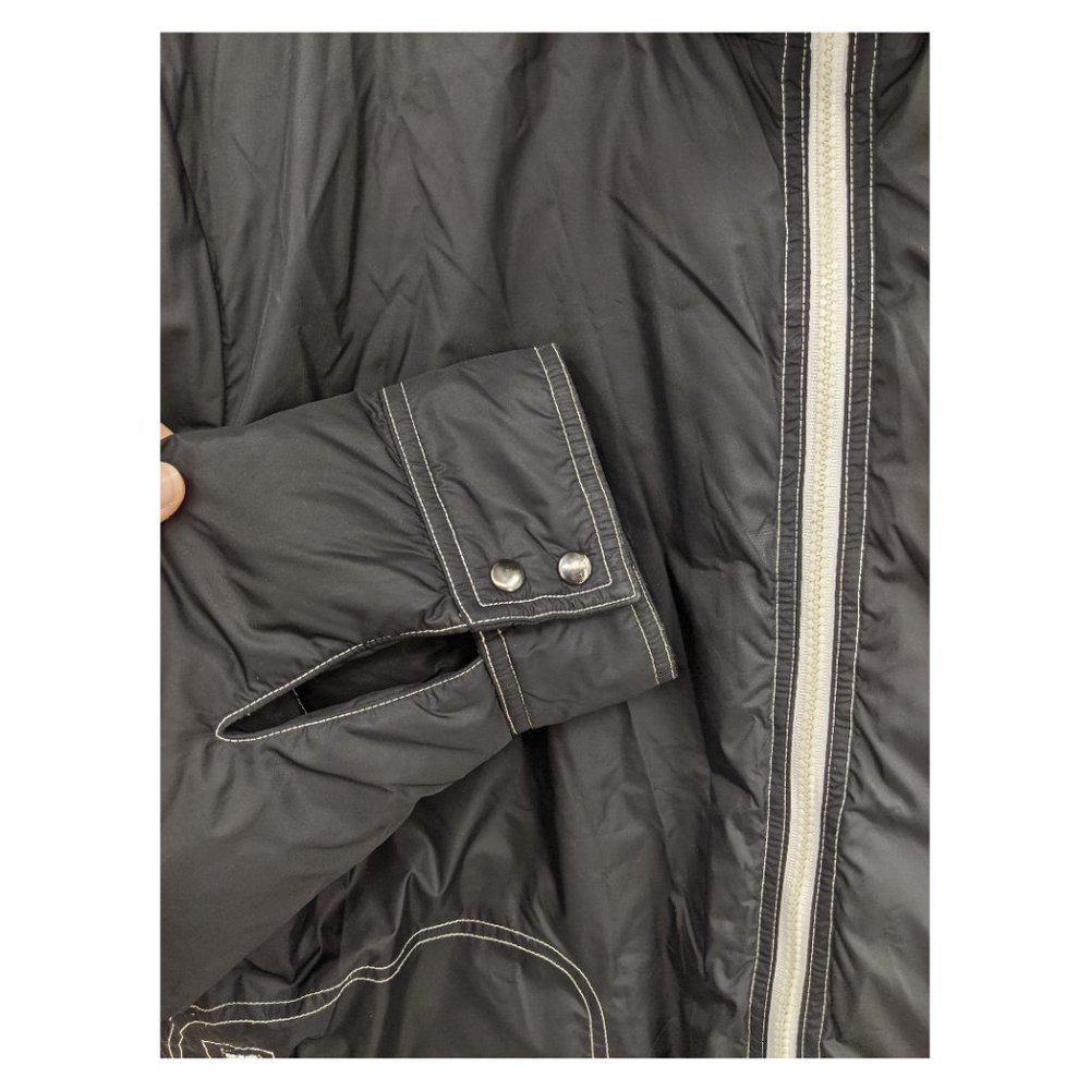 LE TIGRE Vtg Y2K Black Nylon Boxy Down Puffer Coat - Picture 6 of 8